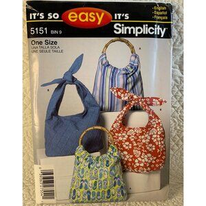 Simplicity Misses Handbag Sewing Pattern 5151- uncut 2004